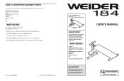 Weider 184 Instruction Manual