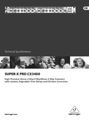 Behringer SUPER-X PRO CX3400 Specifications Sheet