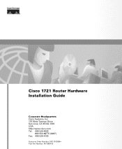 Cisco 1721 Hardware Installation Guide