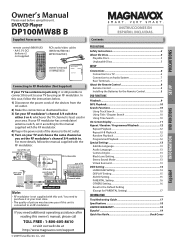 Magnavox DP100MW8B User manual,  English (US)