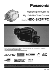 Panasonic HDCSX5P Hd Video Camera - Multi Language