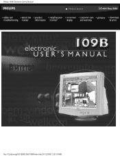 Philips 109B20 User manual