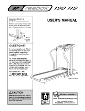 Reebok 190rs Treadmill English Manual