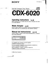 Sony CDX-6020 Users Guide