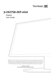 ViewSonic VX2758-2KP-MHD User Guide