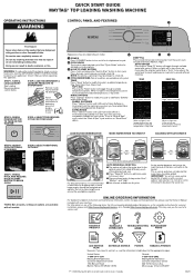 Maytag MVW6200KW Quick Reference Sheet