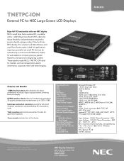 NEC P701 MultiSync LCD5710-2-AV : TNETPC-ION spec brochure