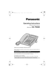 Panasonic KXTS880 Operating Instructions