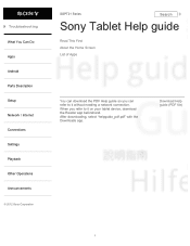 Sony SGPT211US/S Sony Tablet Help Guide (Printable)