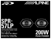 Alpine SPR-57LP Instruction Manual