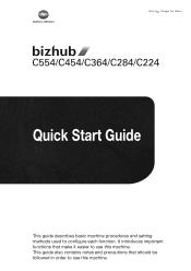 Konica Minolta bizhub C224 bizhub  C554/C454/C364/C284/C224 Quick Assist Guide