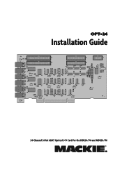 Mackie Opt24 Installation Guide