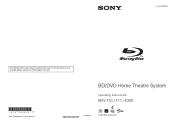 Sony BDVT11 Operating Instructions