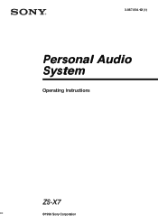 Sony ZS-X7 Primary User Manual