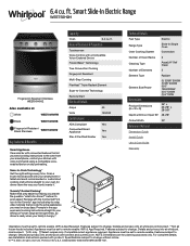 Whirlpool WEE750H0HV Specification Sheet