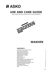Asko W6461 User manual Use & Care Guide 6021-6461 (Use & Care Guide)