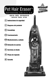 Bissell Pet Hair Eraser Vacuum User Guide - Spanish