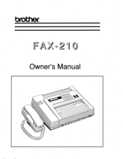 Brother International FAX-210 Users Manual - English