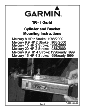 Garmin TR-1 Gold Marine Autopilot Cylinder and Bracket Mounting Instructions - Mercury 8 9.9 15 and 20 HP 1988-2000