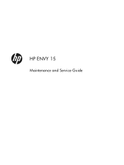 HP ENVY 15-3047nr HP ENVY 15 - Maintenance and Service Guide