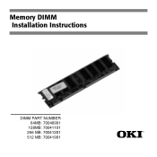 Oki C7300 DIMM Memory Installation Instructions