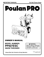 Poulan PP927ESC User Manual