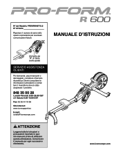 ProForm R 600 Rower Italian Manual