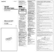 Sony ICF-CD830 Operating Instructions