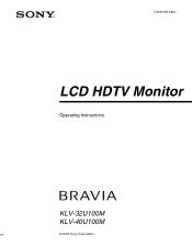 Sony KLV-32U100M Operating Instructions