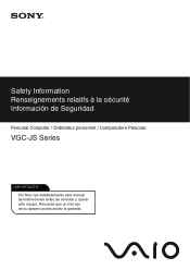 Sony VGC-JS320J Safety Information