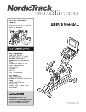 NordicTrack S10 I Studio Bike Instruction Manual