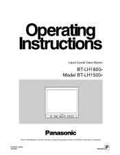 Panasonic BTLH1800 BTLH1500 User Guide