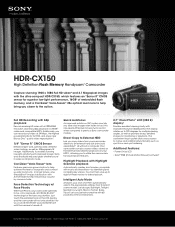 Sony HDR-CX150 Marketing Specifications
