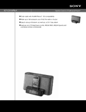 Sony ICF-CS10IP Marketing Specifications (Black Model)