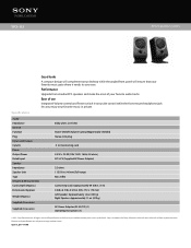 Sony SRS-A3 Marketing Specifications