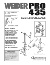 Weider Pro 435 Bench French Manual