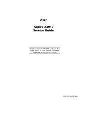 Acer Aspire X3910 Service Guide