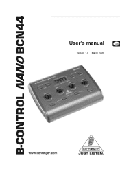 Behringer B-CONTROL NANO BCN44 Manual