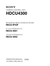 Sony HDCU-4300 Operation Guide