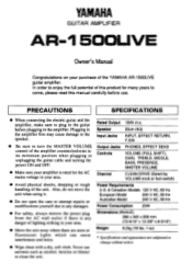 Yamaha AR-1500LIVE Owner's Manual (image)