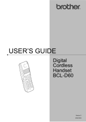 Brother International BCLD60 Digital Cordless Handset Users Manual - English