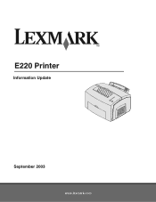Lexmark E220 Information Update