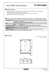 Panasonic TY-FB10HMD Specifications
