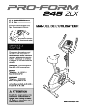 ProForm 245 Zlx Bike French Manual