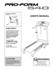 ProForm 540 Treadmill English Manual