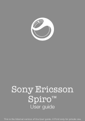 Sony Ericsson Spiro User Guide