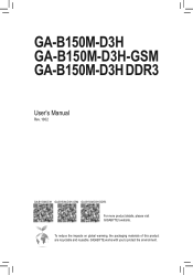 Gigabyte GA-B150M-D3H DDR3 User Manual