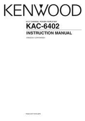 Kenwood KAC-6402 Instruction Manual
