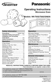 Panasonic NNT665SF NNSN656 User Guide