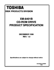 Toshiba XM-6401B Product Specification